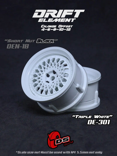 Jantes réglables Drift Element Mesh Blanches - DS racing